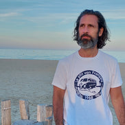 T-shirt Le ptit van à la plage Blanc