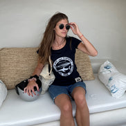 T-shirt Femme Shark & Surf bleu Marine