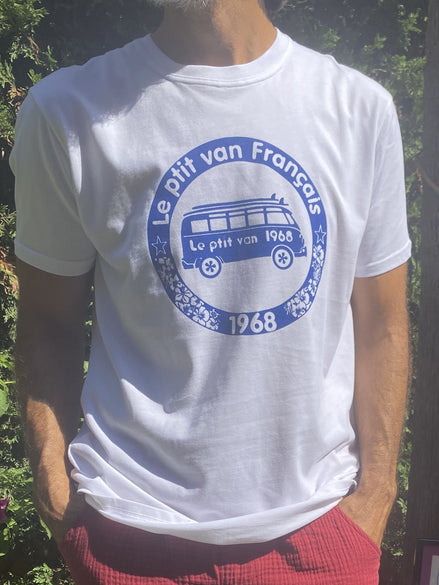T-shirt Bleu Roy Safari Blanc
