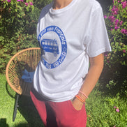T-shirt Bleu Roy Safari Blanc