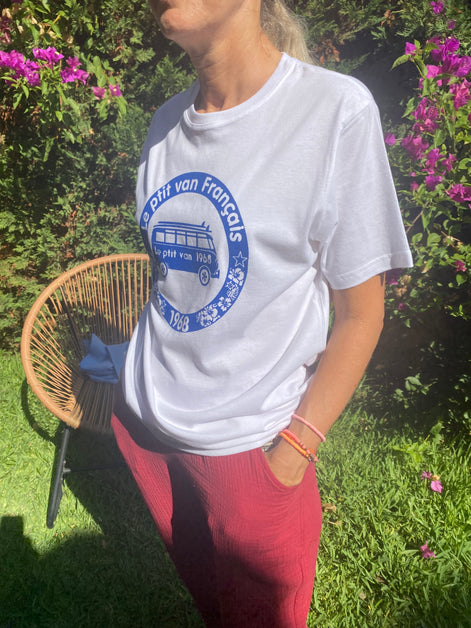T-shirt Bleu Roy Safari Blanc
