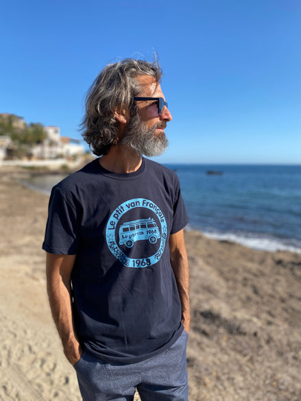 T-shirt Safari marine / bleu ciel