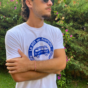 T-shirt Bleu Roy Safari Blanc