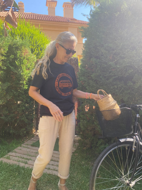 T-shirt Orange Safari Noir