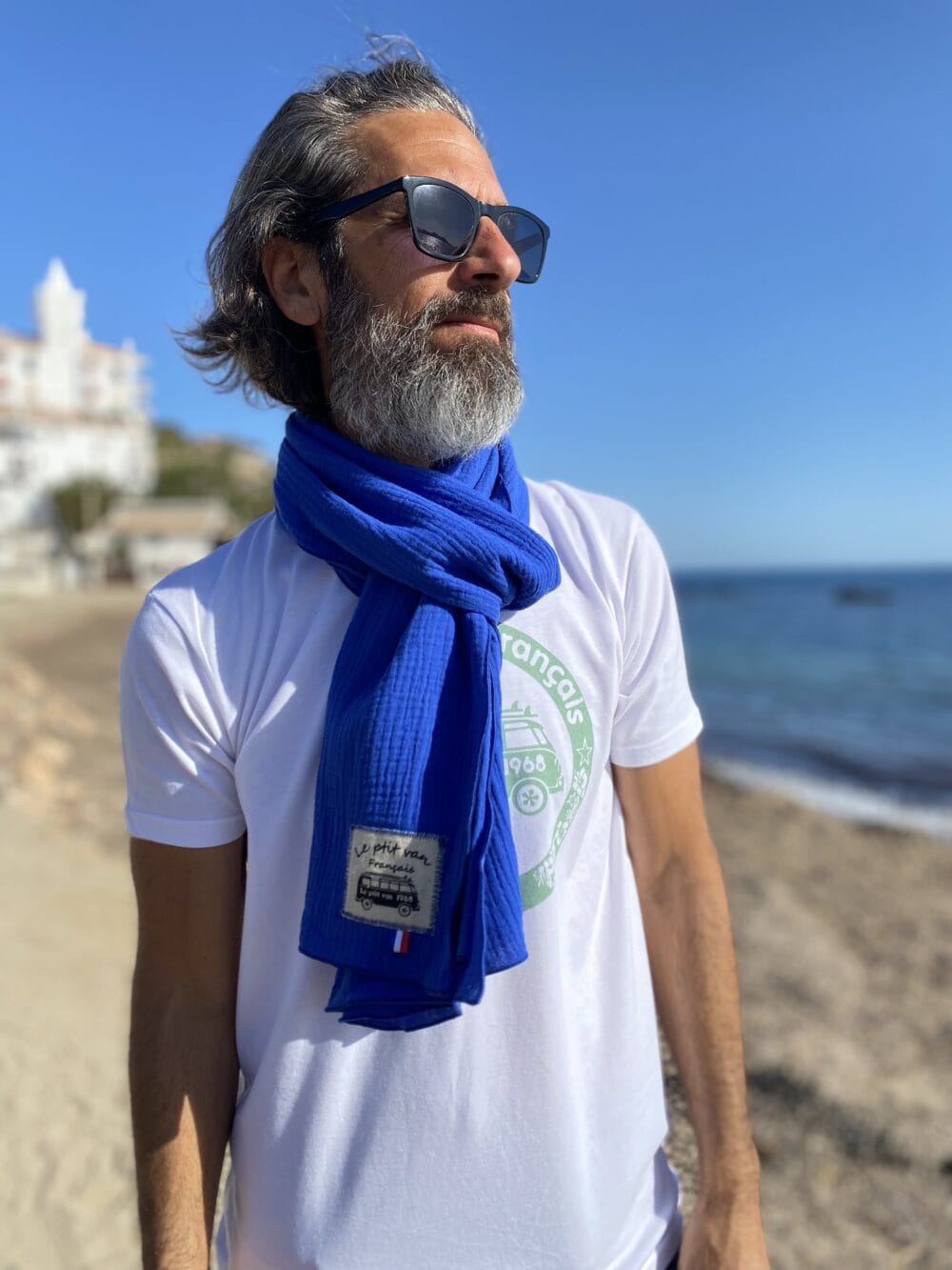 echarpe dune bleu roy le ptit van français