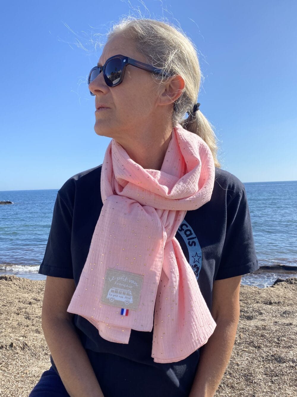 echarpe dune goldy blush le ptit van français