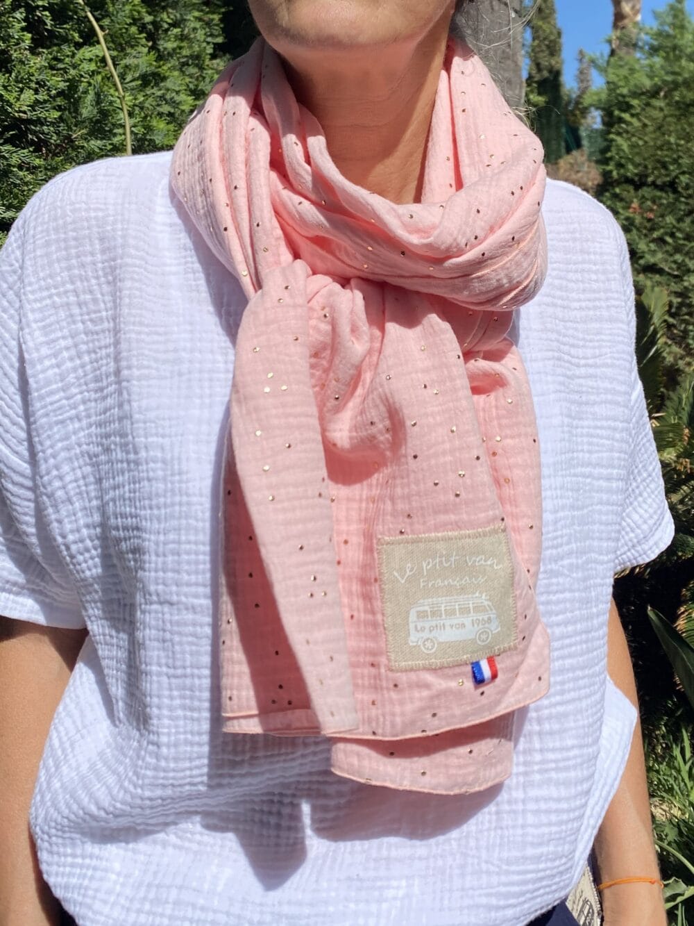 echarpe dune goldy blush le ptit van français